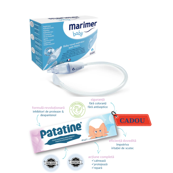Marimer aspirator nazal cu FILTRU + Patatine Cadou 